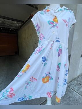 Vintage 80s Handmade Fruit Dress